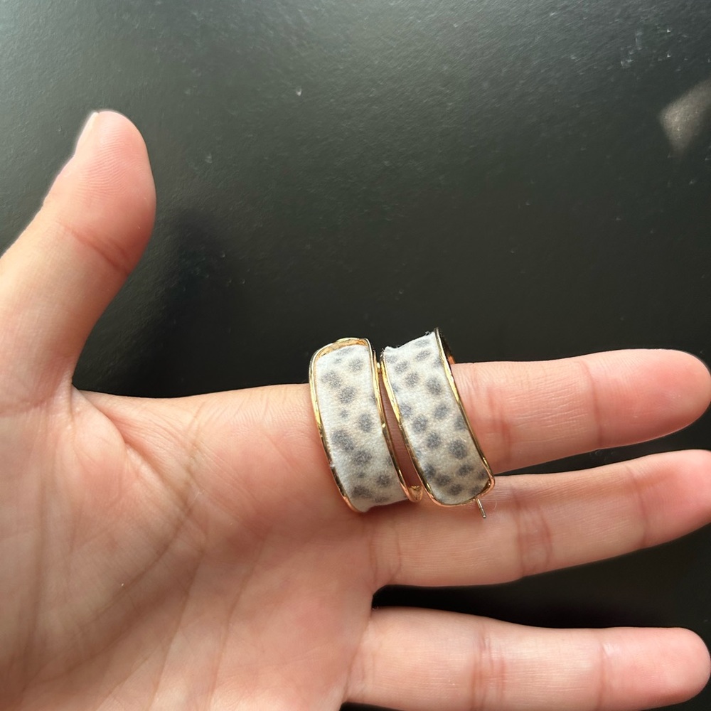 Gold Cheetah Hoops